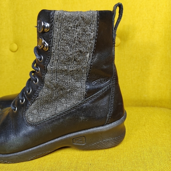 KEEN  Bern Baby Bern Black Leatger Lace Boot Women's Size 5.5 - Picture 6 of 12